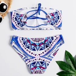 2019 Women Sexy Push Up Padded Bra Beach Swimsuit Vintage Printing High Waist Summer Swimsuit Biquini Halter Bra Set Beachwear 2019 Women Sexy Push Up Padded Bra Beach Swimsuit Vintage Printing High Waist Summer Swimsuit Biquini Halter Bra Set Beachwear