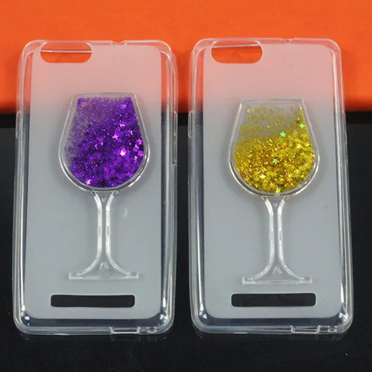 

Soft Tpu Phone Case For Highscreen Power Five EVO Glitter Star Liquid Quicksand Wine Glass Cover For Highscreen Power Five EVO