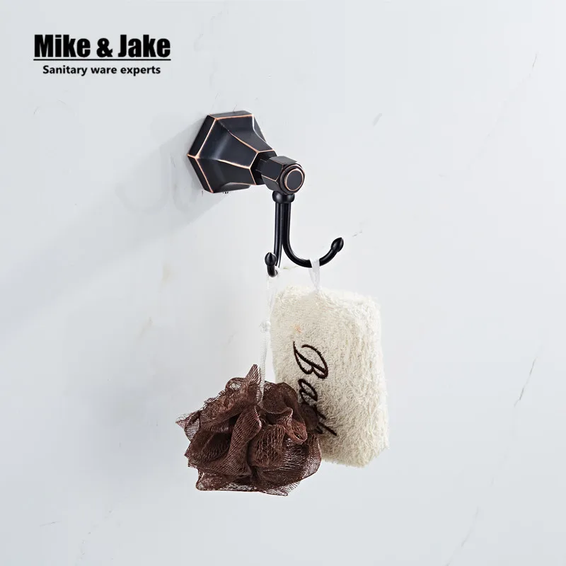 Buy Black ORB Luxury Cloth hooks bathroom black double