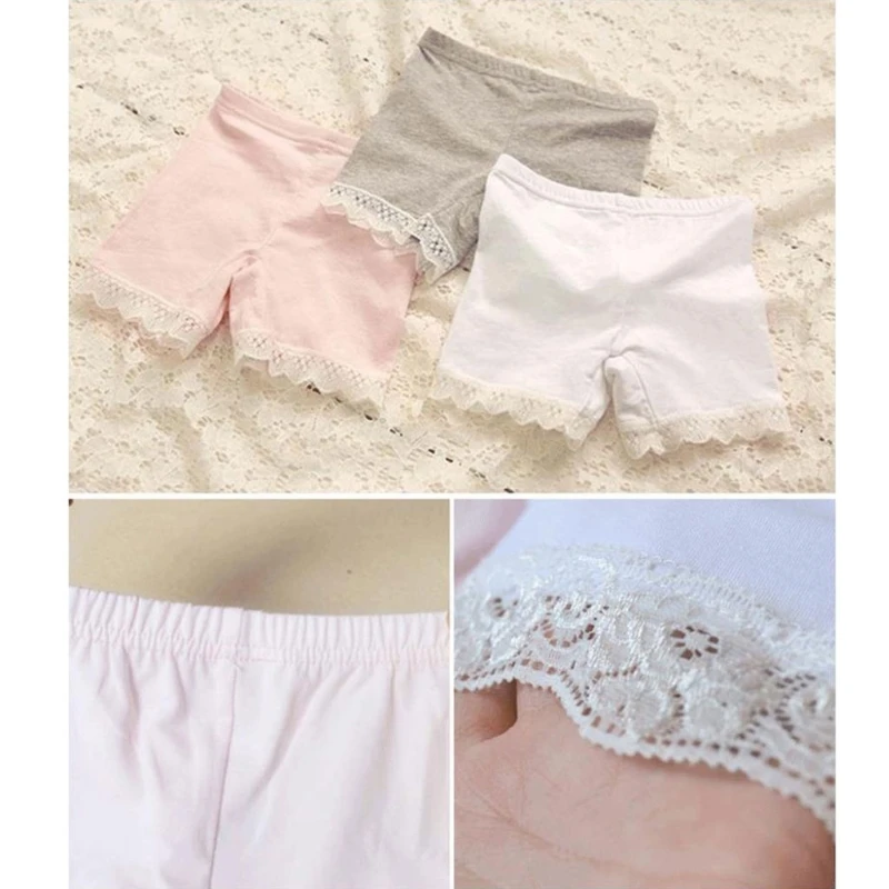 

2018 New Child Girls Shorts Solid Color Lace Pants Children Girls Safe Shorts Render Shorts Health Close-fitting Shorts