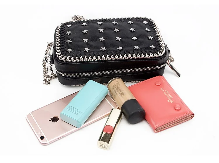 NIGEDU brand Small chain flap Crossbody Bag Female messenger bag Stella Star rivets Shoulder bag 2018 high quality Clutch purse Handbags (1)