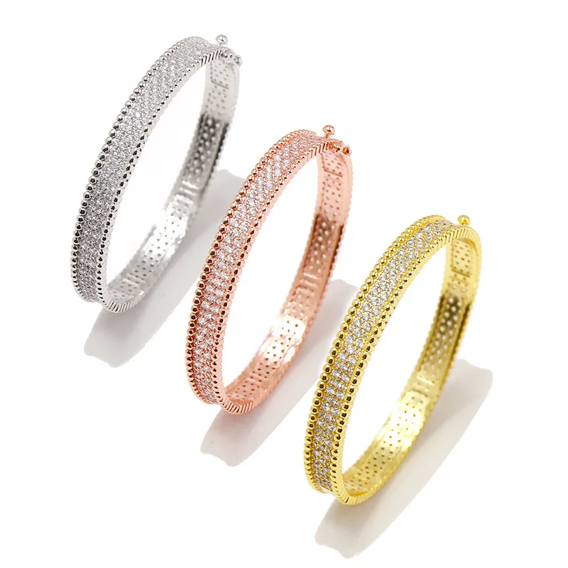 

New Arrival Micro-Paved Full Crystal Bangle for Women Luxury AAA CZ Stone Bridal Wedding Bangle Party Bracelet&Bangle