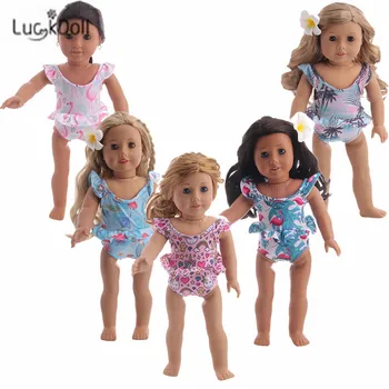 

LUCKDOLL Swimsuit Fashioh Suit Fit 18 Inch American 43cm Baby Doll Clothes Accessories,Girls Toys,Generation,Birthday Gift