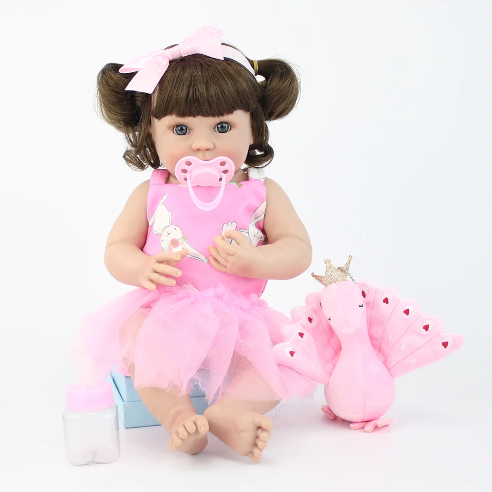40 см полный корпус мягкий силиконовый винил Reborn Baby Doll игрушка 15 дюймов принцесса мини девочка младенцы кукла подарок на день рождения игровой дом Купание игрушка