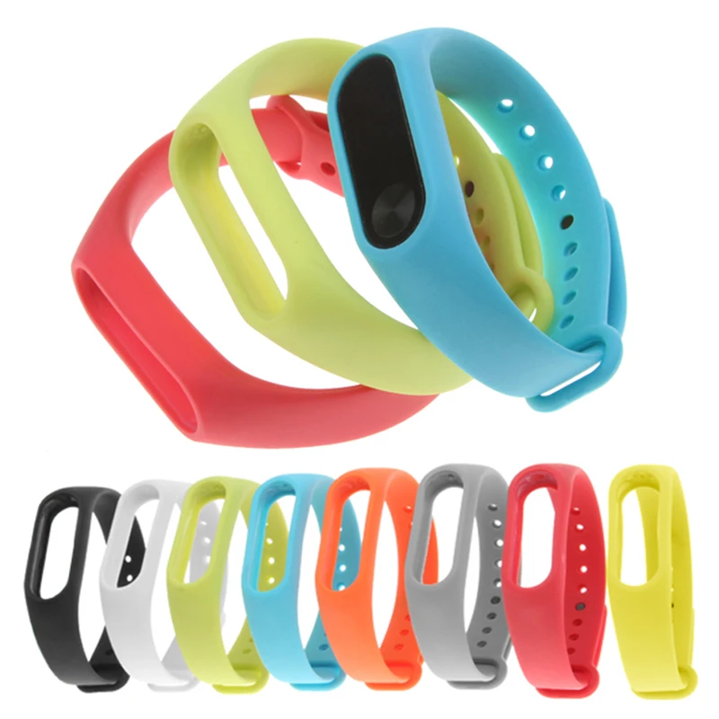 Цветной ремешок для часов xiaomi mi band 2 силиконовый на запястье умного браслета |