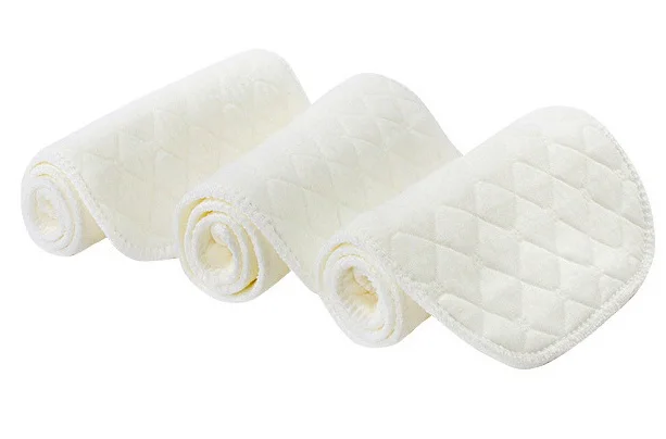 Prefold organic eco cotton reusable diaper liners baby diapers inserts washable lot 6 layers newborn nappy 5pcs