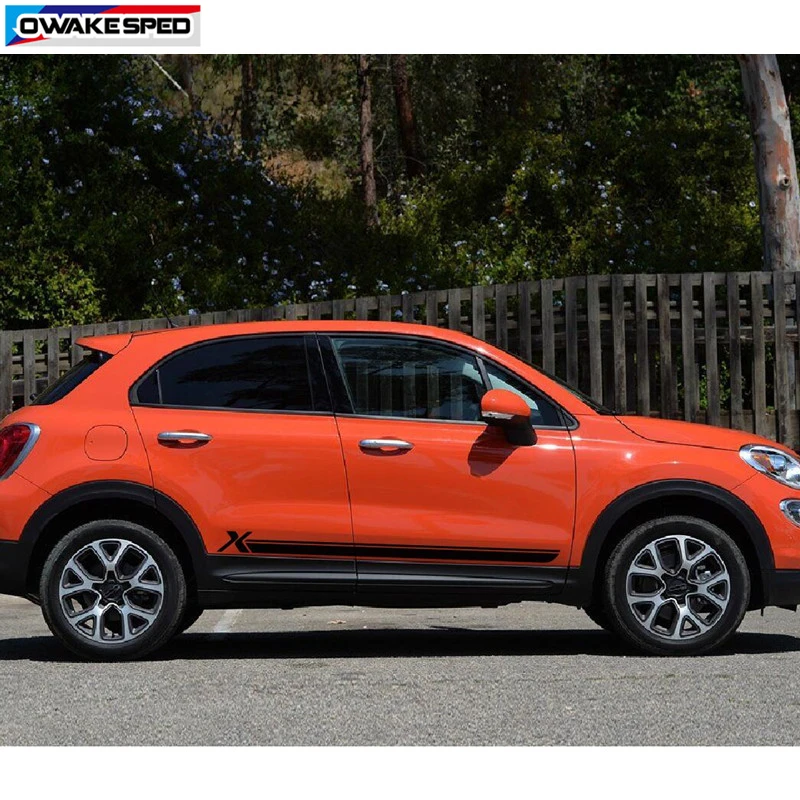 Для Fiat 500X Sport Stripes Автомобильная дверь боковая юбка наклейка авто боди Декор Наклейка s креативная виниловая наклейка авто аксессуары