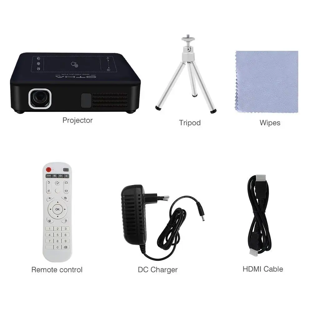OTHA DLP Video Projector, Mini Projectors Android 7.1 & 2GB RAM Portable Home Theater 4K Playback 200 ANSI Lumens LED Projector OTHA DLP Video Projector, Mini Projectors Android 7.1 & 2GB RAM Portable Home Theater 4K Playback 200 ANSI Lumens LED Projector