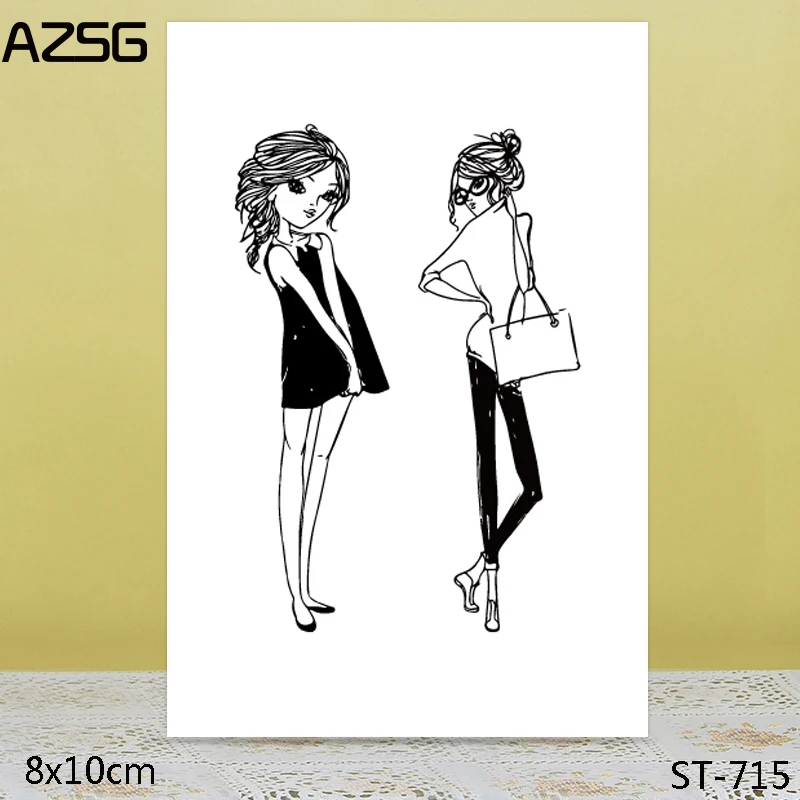 

AZSG Sexy Girl Clear Stamps/Seals For DIY Scrapbooking/Card Making/Album Decorative Silicone Stamp Crafts