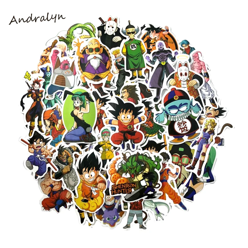 

50pcs/lot Dragon Ball Super Saiyan Goku Vegeta Stickers For Luggage Laptop Car Moto Refrigerator PVC Waterproof Sticker