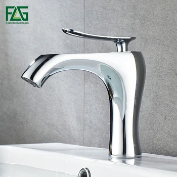

FLG Modern Water Mixer Bathroom Basin Sink Faucet Brass Bathroom Mixer Taps Bathroom Faucet Chrome And White Basin Mixer Tap