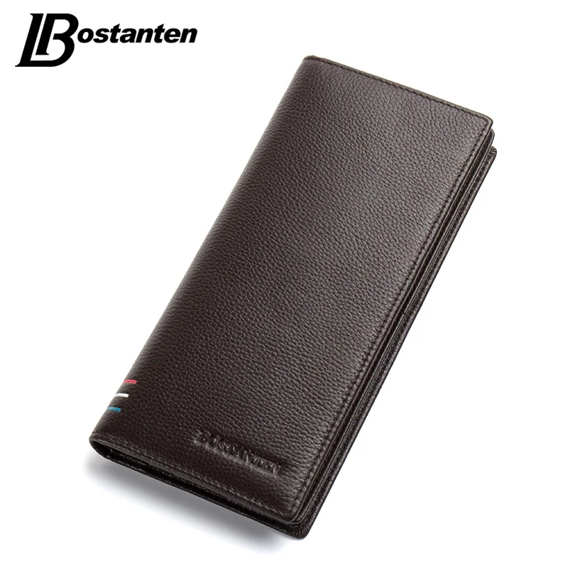 

Bostanten New Arrivals Genuine Leather Men Wallets long Business Male Wallet High-Capacity Multi-Card Long Purse Wallet Clutch