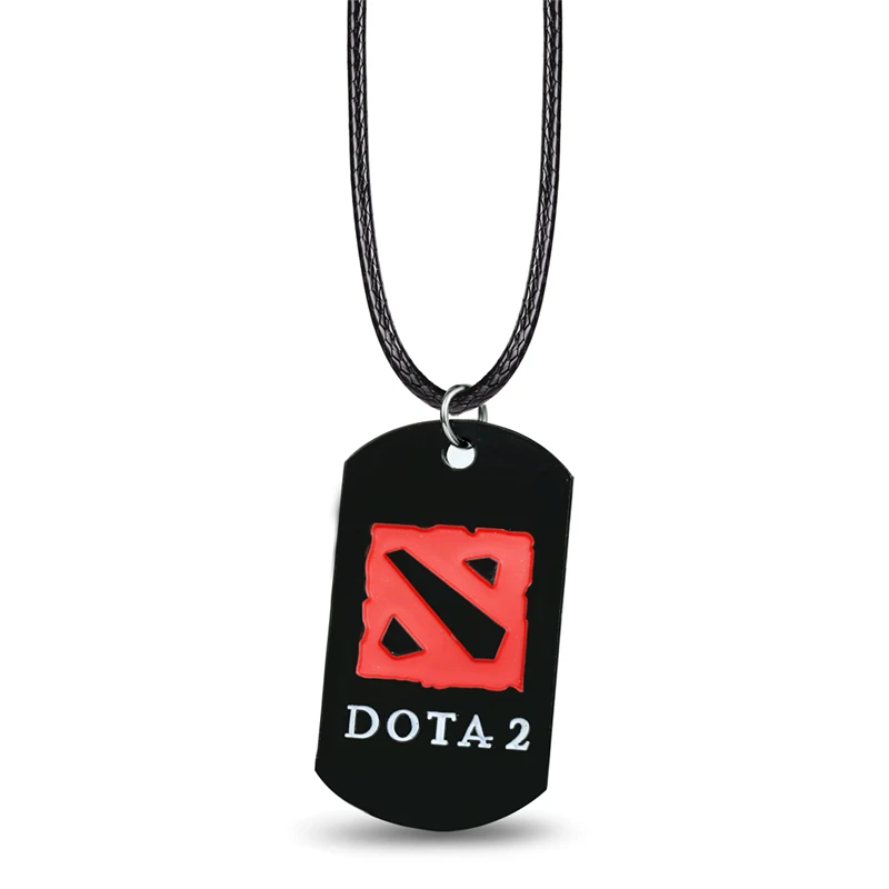 Мужские и женские ожерелья J store Dota 2 с логотипом Черные Квадратные из сплава