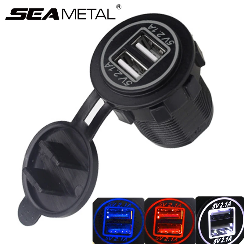 

12V Car Mobile Phone Charger Dual USB 3.1A LED Display Charging Voltage Electronic Auto Waterproof Charge Adapter Accessories
