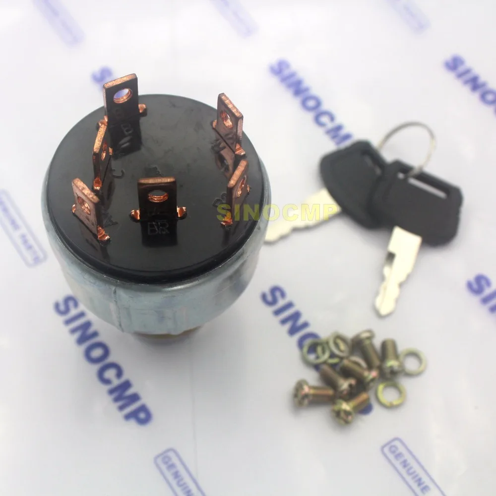 EX200-1 6 pins Key Ignition Switch for Hitachi Excavator with 2 pcs Key