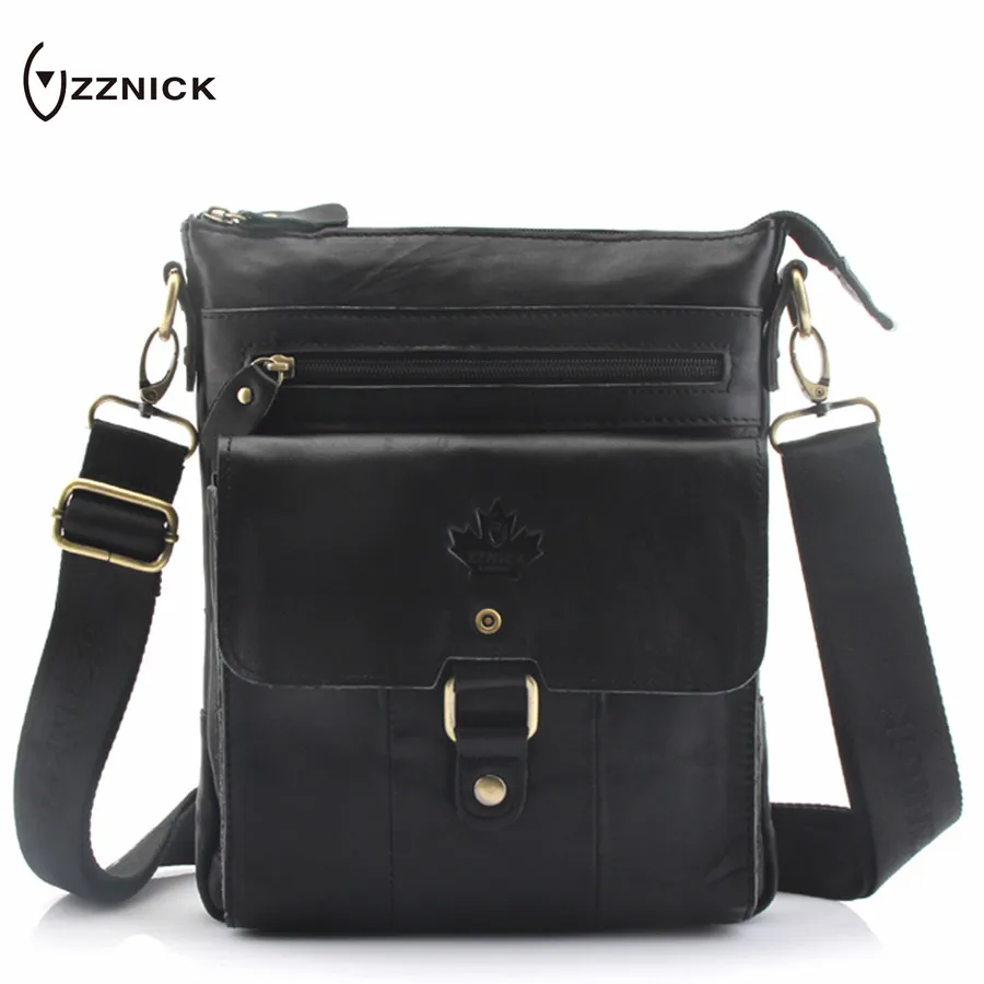 

ZZNICK 2018 HOT Fashion Men Shoulder Bag Genuine Leather Messenger Bag Designer Famous Brand Business Crossbody Bag For Male