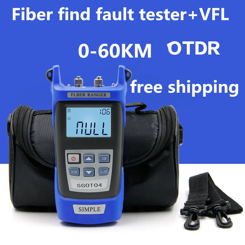 

SGOT04 Handheld OTDR 60KM Fiber find fault tester 1310or1550nm Fiber breakpoint fault detector with VFL FC/SC Connector