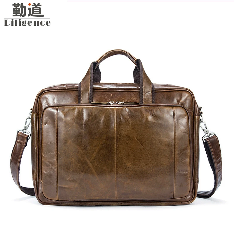 Genuine Leather Men's Briefcases Fashion Hanbags Business Shoulder  Bags Large Capacity sac homme