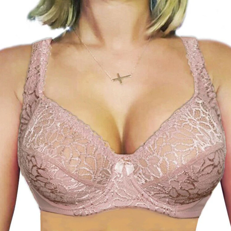  Lager Bosom Lace Perspective Bra For Womens Sexy Lingerie Underwire Embroidery Floral Bralette Plus