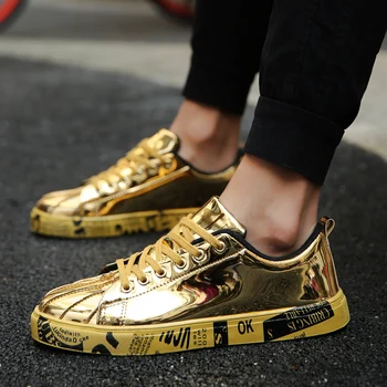 

Big Size Men Shoes Brand Summer Flats Men Casual Shoes Lace Up Mens Trainers Golden Fashion Lovers Zapatillas Deportivas Hombre