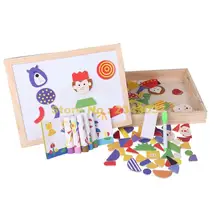 Многофункциональная деревянная семейная ферма животные Магнитная головоломка мольберт Двухсторонняя доска для рисования детская игрушка