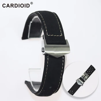 

Classic 22/24mm Leather With Knit Watchband For TAG HEUER Series Men Band Soft Thick Watch Strap Wrist Bracelet Accessories