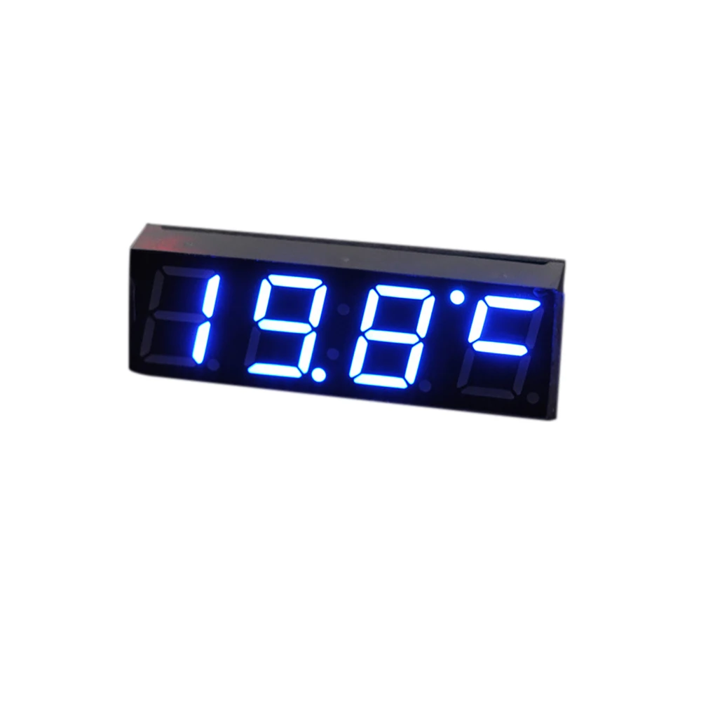 Портативный Автомобильный цифровой электрические часы таймер светодиодный температурный часы зеленый синий красный свет термометр Вольтметр светодиодный дисплей часы - Цвет: Синий