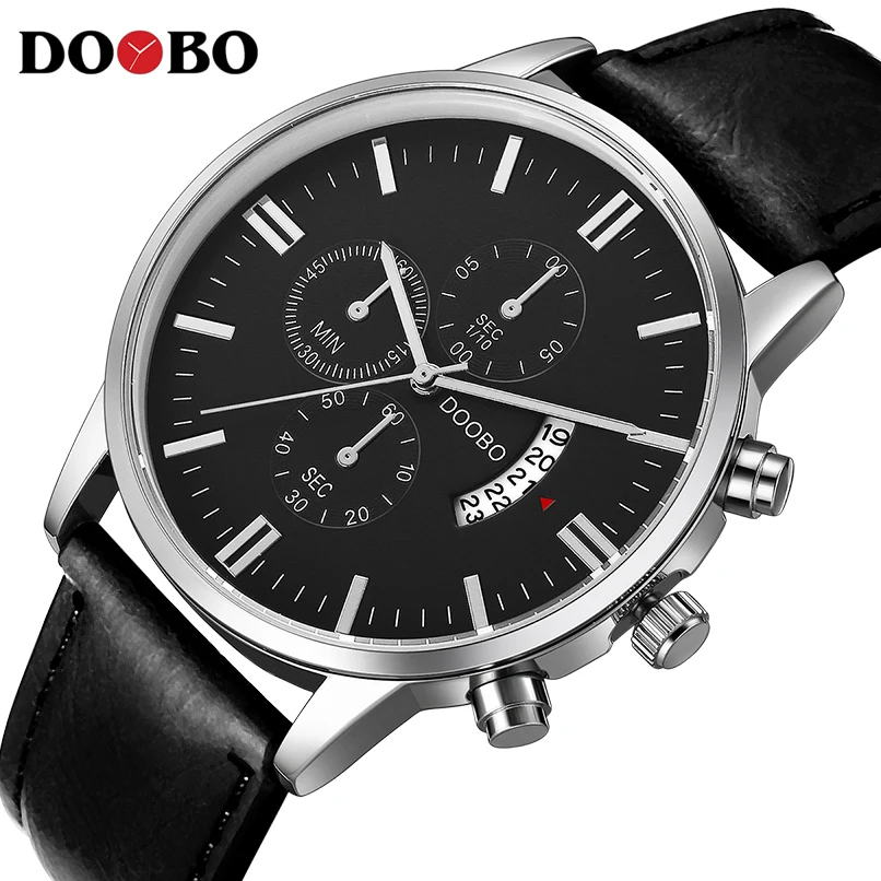 Кварцевые часы DOOBO для мужчин s часы лучший бренд класса люкс спортивные часы для мужчин модные мужские наручные часы кожаный ремешок Relogio