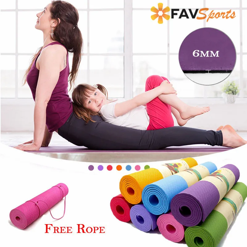 6MM Thick TPE Foam Yoga Mat High Quality Non slip Yoga Mats For Fitness Tasteless Pilates Gym