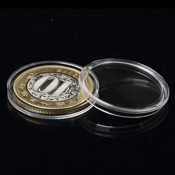 

10pcs/Lot Round Storage Ring Plastic Boxes 27mm Clear Coin Holder Capsules Cases