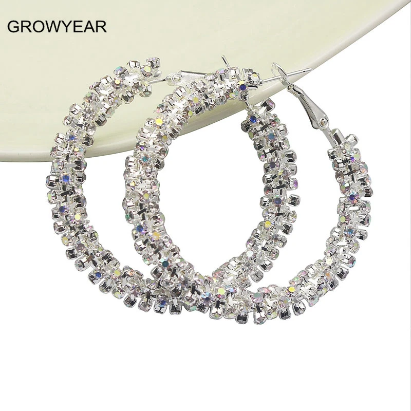 

Большие металлические серьги-кольца с кристаллами Twisted, серебристые женские модные украшения, подарок для свадьбы, 1 шт., бесплатная доставка