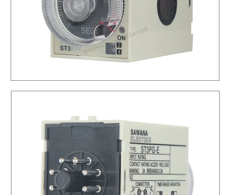 Интервал рели временной задержки цифровой таймер ST3PG-E AC220V 110V 380V DC 24V 12v Реле времени 8 pin 60 s/10 min/60 min/6 h SPDT с базой