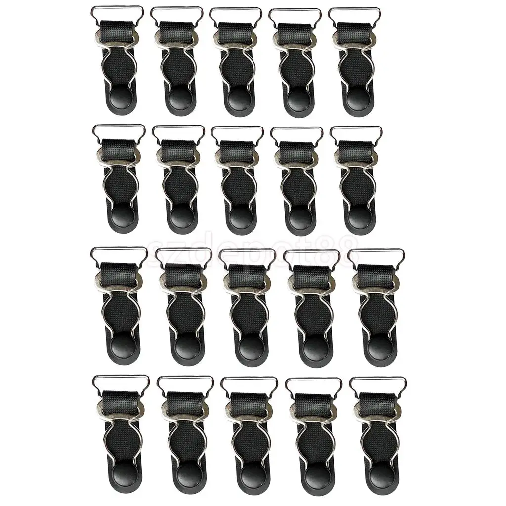 20/set Black Women Garter Belt Straps Grips Stocking Suspenders Clip 20/26mm