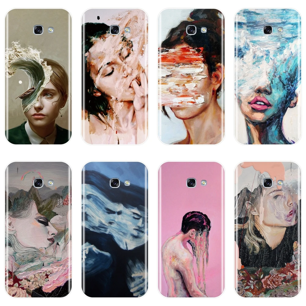 Чехол для телефона Samsung Galaxy A5 A7 2018 A6 A8 Plus Art Girl мягкий силиконовый чехол накладка A3