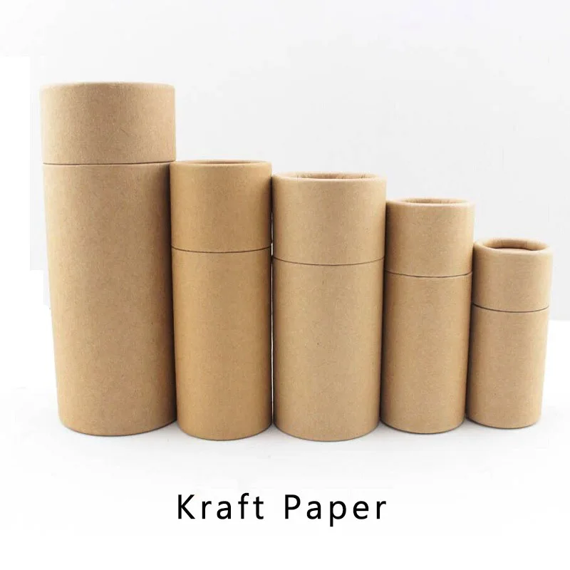 50ml/100ml Color Paper jar Kraft paper box round cylinder oil bottle