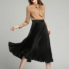 Летняя новинка, Женская однотонная плиссированная юбка с оборками, модная черная юбка с оборками