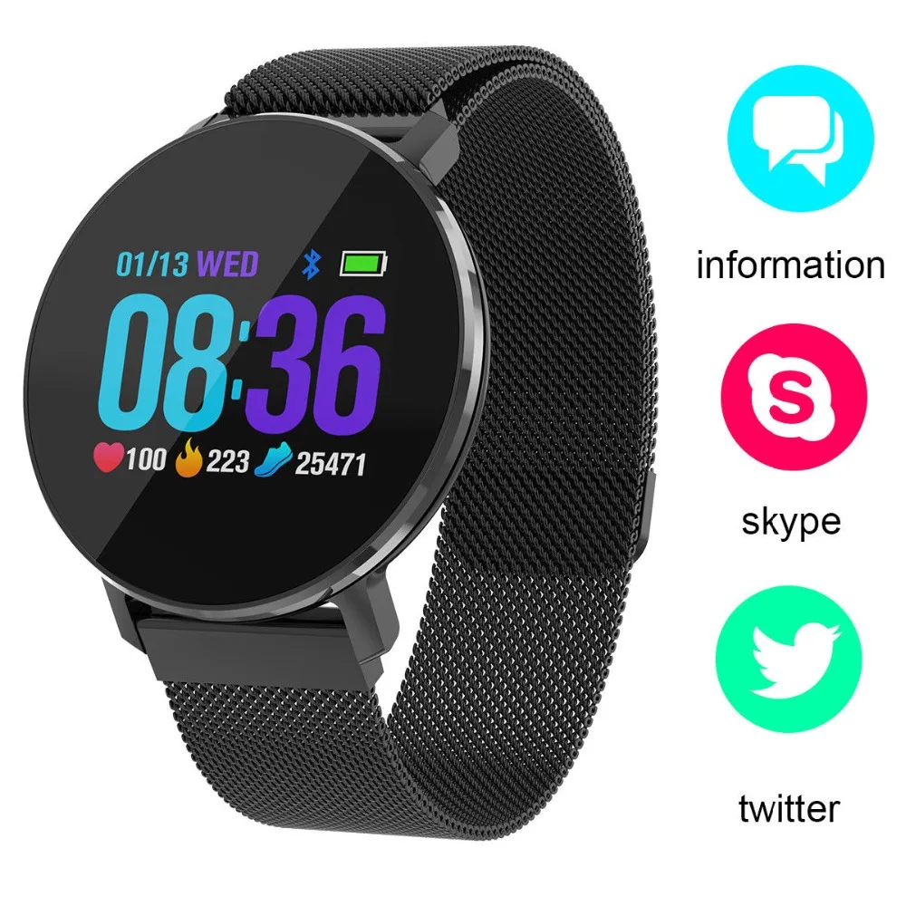 

Timethinker T5 Bluetooth Smart Watch Waterproof IP68 Multi Function Blood Pressure Heart Rate Monitor Pedometer Fitness Tracker