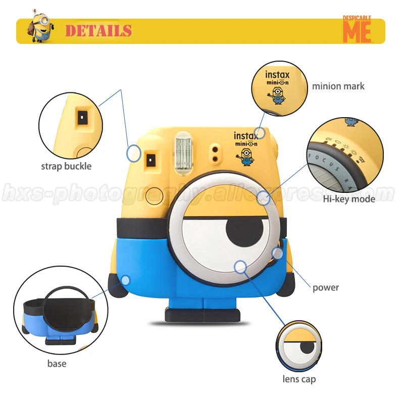 Minion Fuji Fujifilm Instax Mini cámara de película instantánea, Set de regalo especial Instax Mini 8 Fotos Instantanea Minion Fuji Fujifilm Instax Mini cámara de película instantánea, Set de regalo especial Instax Mini 8 Fotos Instantanea