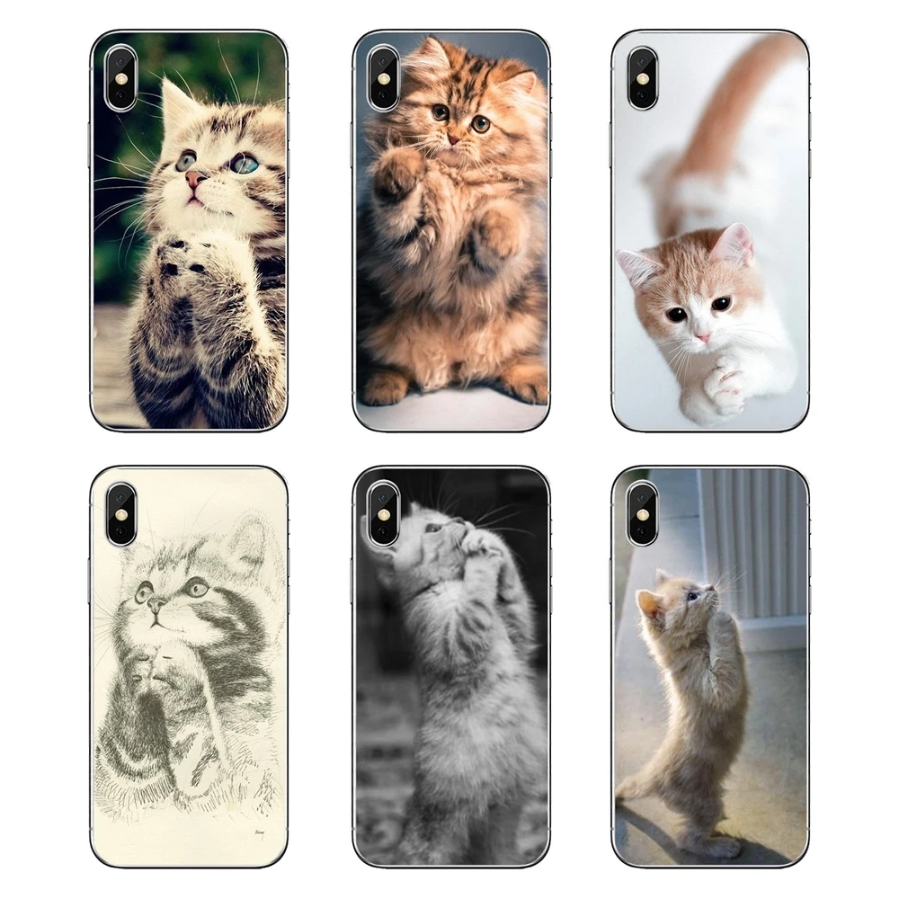 

For Huawei Honor 8 8C 8X 9 10 7A 7C Mate 10 20 Lite Pro P Smart Plus Silicone Cover Bag Pretty Praying Kittens Cats Print Poster