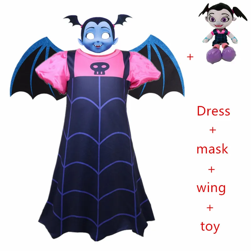 Коллекция 2019 года, новые летние платья принцессы для девочек, Vampirina, карнавальный костюм для детей, Детский костюм вампира на Хэллоуин