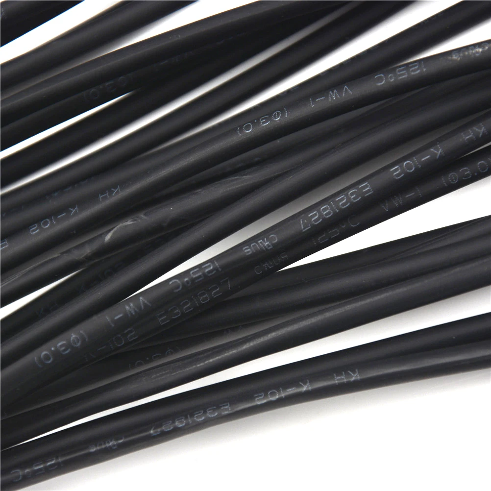 5 метров диаметр 3 мм Лучшая цена термоусадочные трубки черные Усадочные трубки автомобильные кабельные трубки ассортимент обёрточная бумага провода комплект
