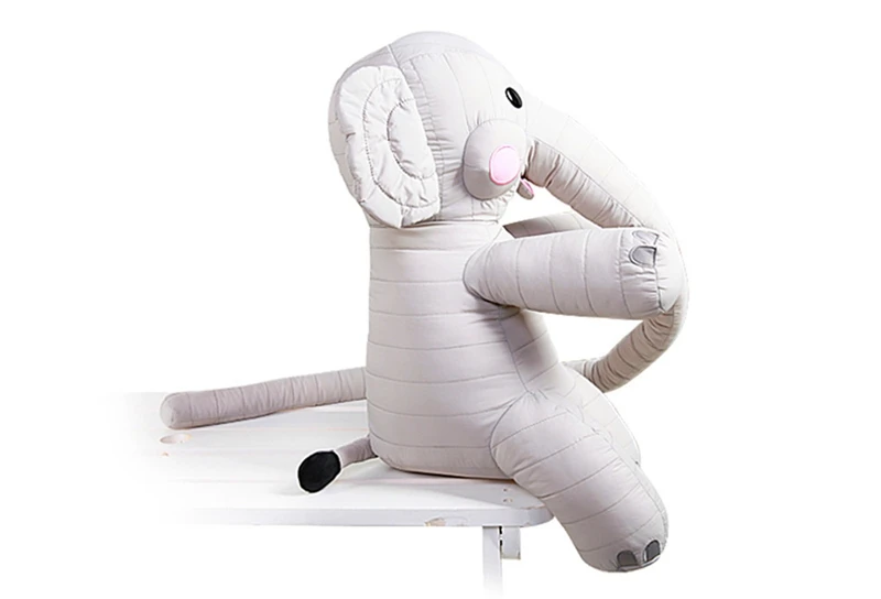Dorimytrader Lovely 130cm Long Nose Animal Elephant Plush Toy Cute Soft Stuffed Animals Gray Elephants Doll for Kids Adults Decoration DY50055(25)