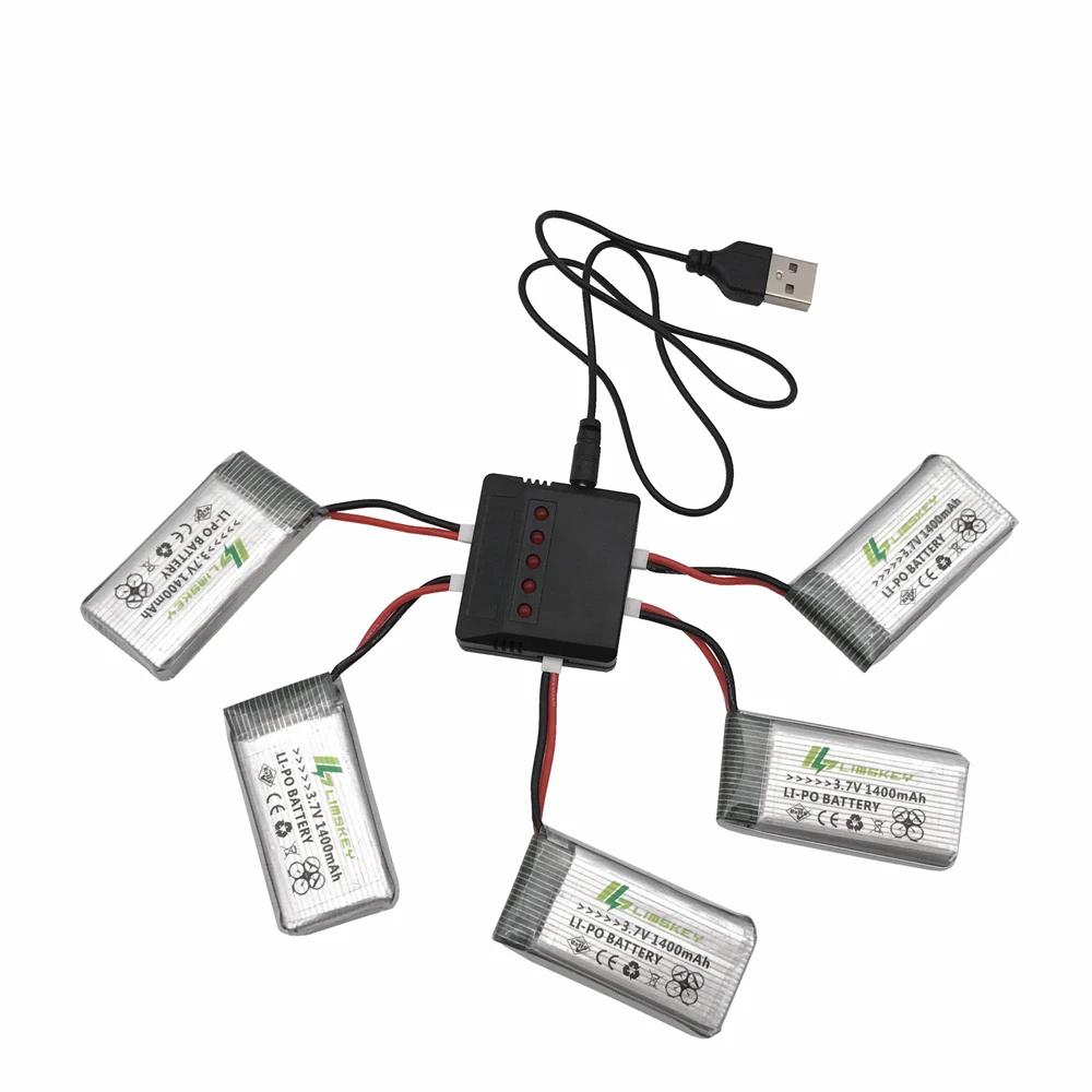Bateria para Syma Bateria com Carregador Segunda Versão Limskey 3.7 v Lipo X5sc X5sw X5hw X5hc X5uw rc Drone 1400 Mah 14 lipo bateria para syma x5sc x5sw x5hw