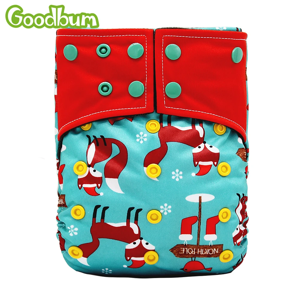 

Goodbum Charcoal Bamboo Inner Washable Cloth Diaper Baby Reusable Diaper Cover Suit 0-2 years 3-15kg Elastic Match Insert