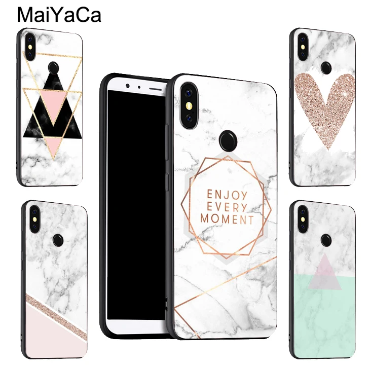 

MaiYaCa Marble Quotes Pattern Case For Xiaomi Redmi 5 Plus S2 6A Note 5 Pro 7 5A 4X Mi 8 6X A2 6 9 Max 3 2 Mix 2s Cover