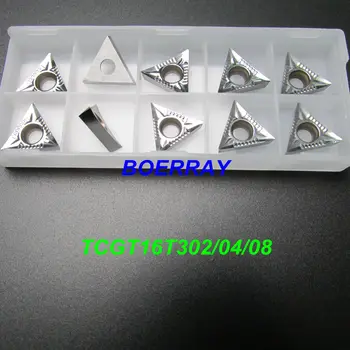 

10PCS Carbide Insert TCGT16T302/TCGT16T304/TCGT16T308,CNC Lathe Tool, Suitable for Aluminum Processing, Insert STFCR/STUCR