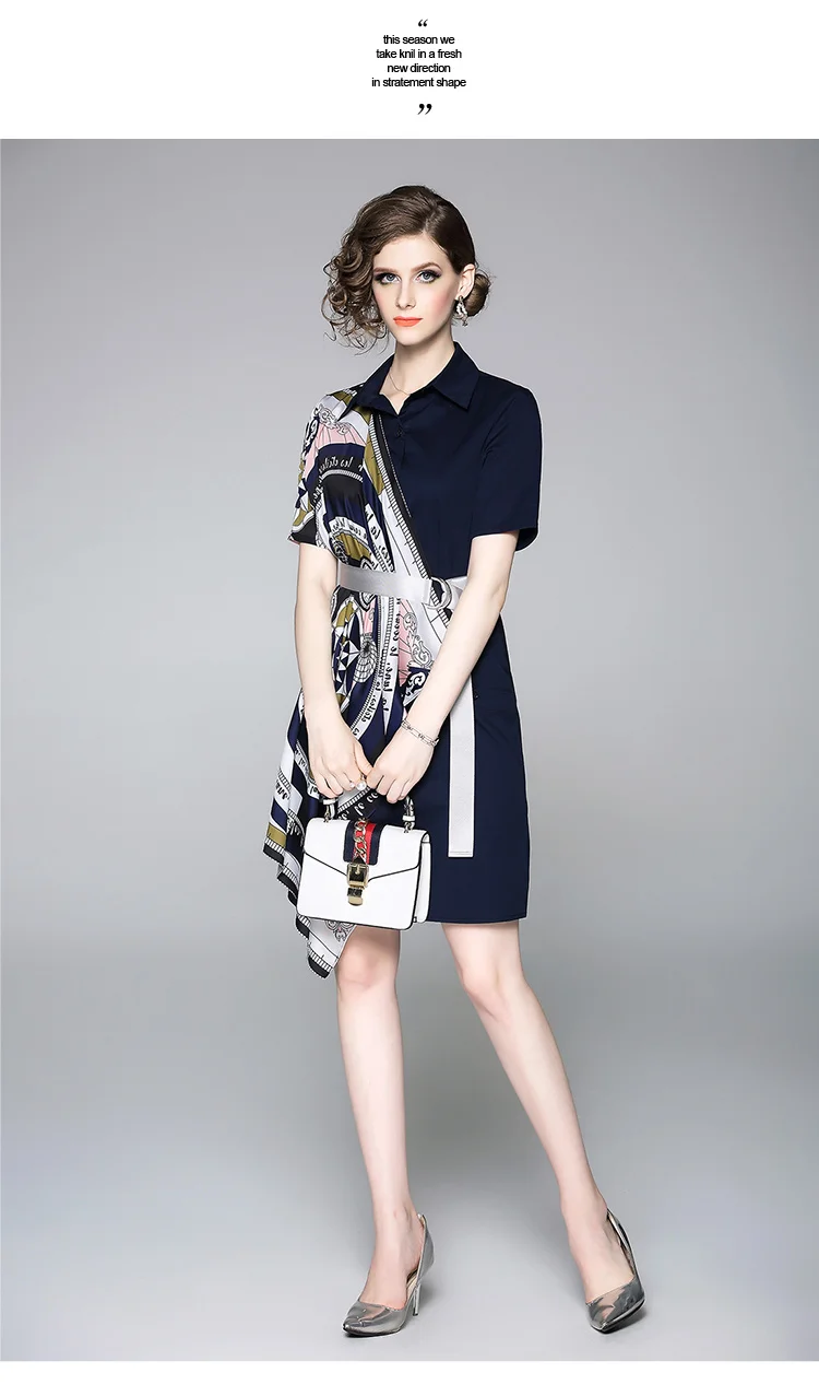 Новая мода дизайнерская подиумная Автопортрет Длинная блузка Женская Лоскутная рубашка