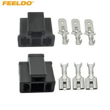 FEELDO 1 компл. Автомобиль Мотоцикл H4/HB2/9003 Водонепроницаемый DIY мужской/женский быстрый разъем адаптера терминалы Plug комплект# HQ3917