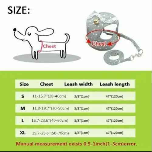 AU кружева поводок для собаки комплект мягкой сетки шлейка для щенка Ведущий для маленький средний комбинезоны для собак