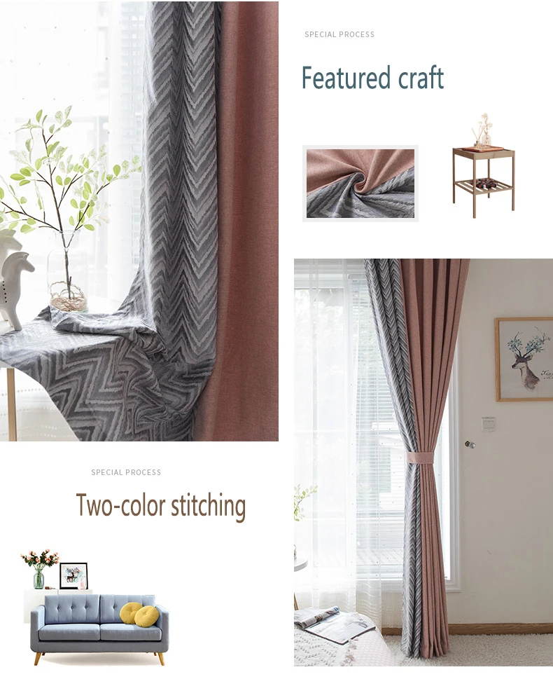 Sale Solid Color Faux Linen Blackout Curtains for Living Room Modern Curtains for Bedroom Window Curtains kitchen Curtains Blinds 25